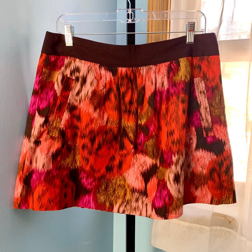 J. Crew Factory Watercolor Print A-Line Mini Skirt Size 10 - Picture 4 of 8